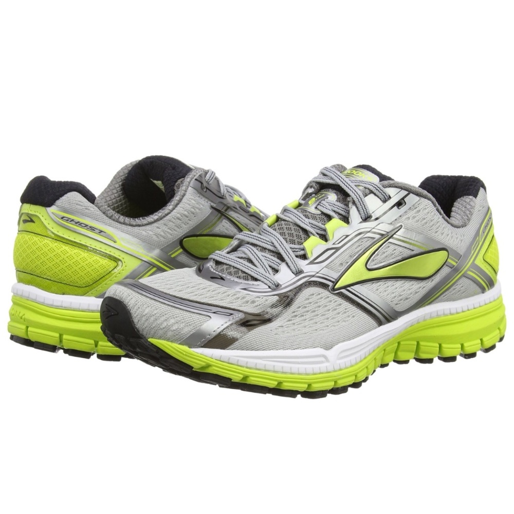 Brooks Ghost Men’s Size 10 Ghost Gry/Yellow Sneakers